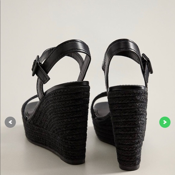 Mango Piaf wedge heel - black Sz 8 - Picture 3 of 6